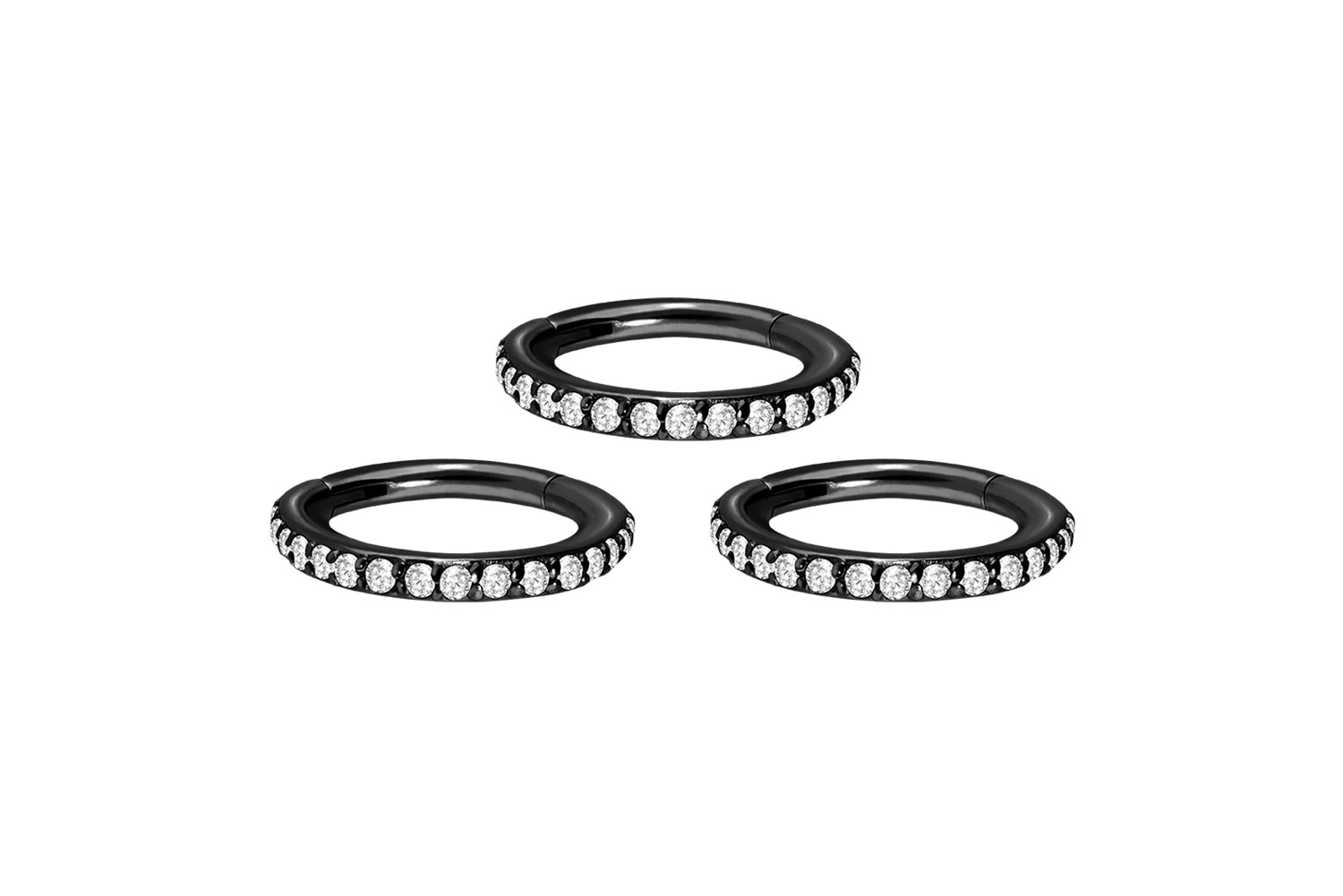 SET Chirurgenstahl Segmentring Clicker Piercing EINGEFASSTE KRISTALLE ++Neues Design++